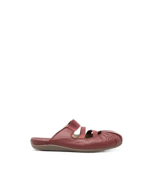 PUMA Brown Speedcat Logo-Embossed Leather Mules