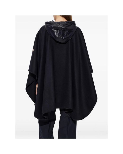 Moncler Blue Hooded Zip-Up Coat