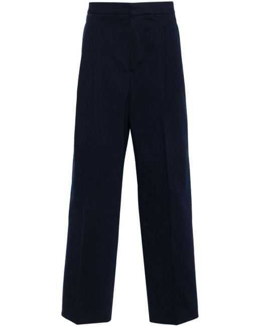 AMI Blue Loose-Cut Tailored Trousers for men