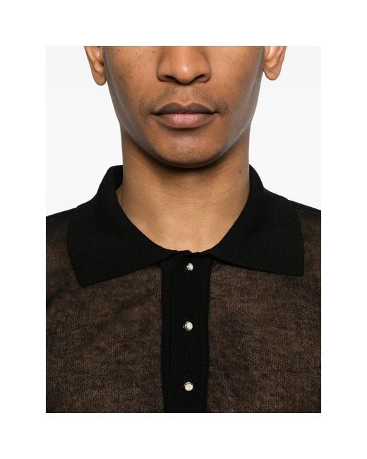 Ernest W. Baker Black Buttoned Polo Shirt for men