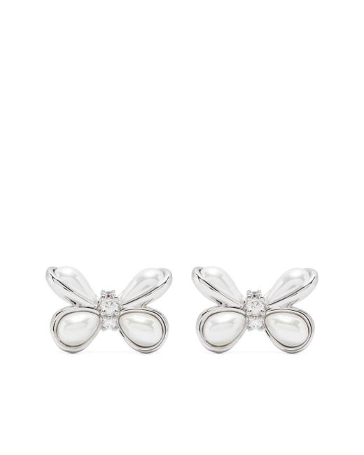ShuShu/Tong White Butterfly-Motif Earrings