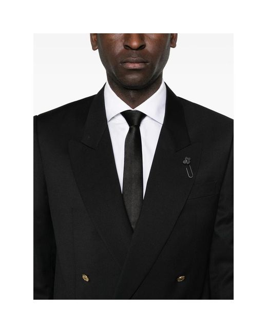 Lardini Black Double-Breasted Blazer for men