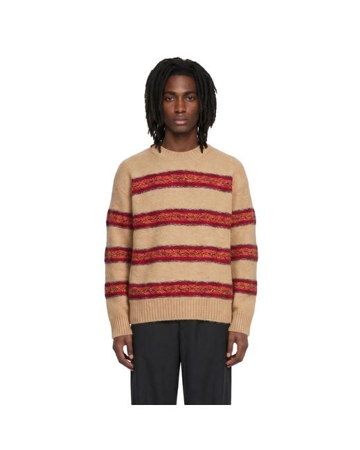 Dries Van Noten Pink Striped Knitted Sweater for men