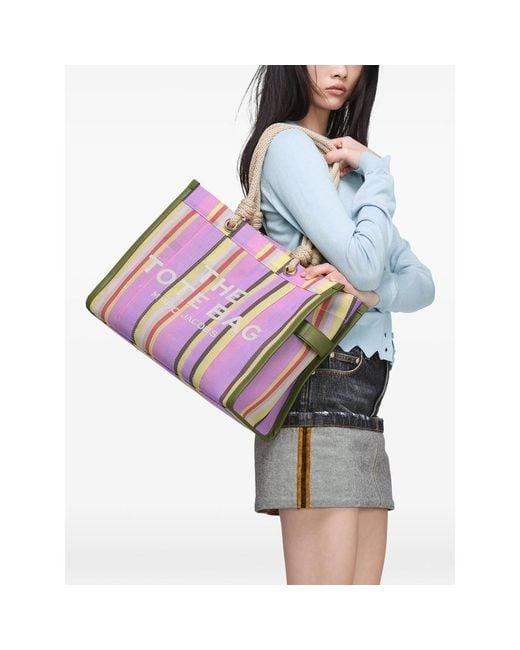 Marc Jacobs Pink The Stripe Mesh Large Tote Bag for men