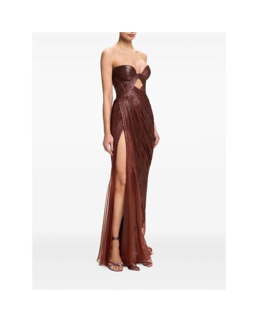 Maria Lucia Hohan Red Zephyra Cut-Out Maxi Dress
