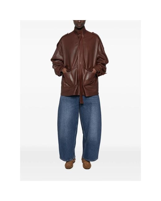 Giorgio Brato Brown Leather Zip-Up Jacket