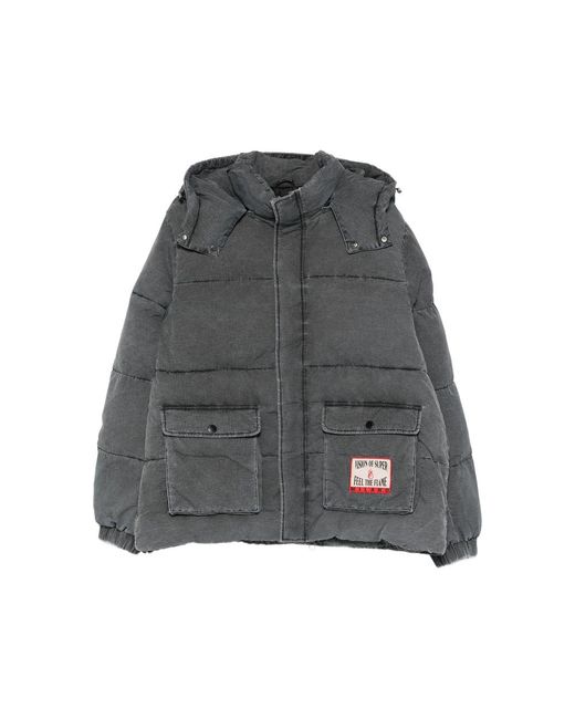 Vision Of Super Gray Hooded Padded Jacket for men