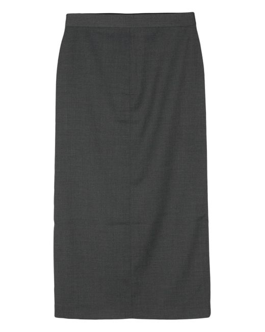 Filippa K Gray Front-Slit Tailored Maxi Skirt
