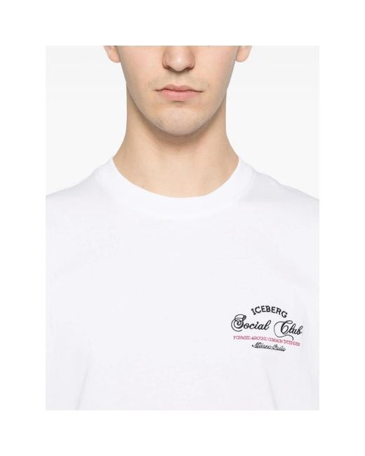 Iceberg White Logo Graphic T-Shirt for men
