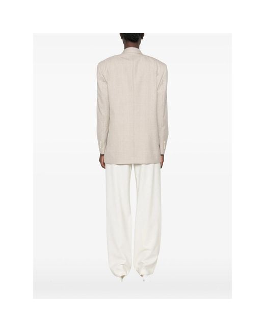 Lardini Natural Houndstooth-Pattern Double-Breasted Blazer