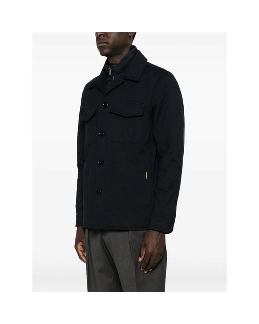 Moorer Black Torquato Button-Up Jacket for men