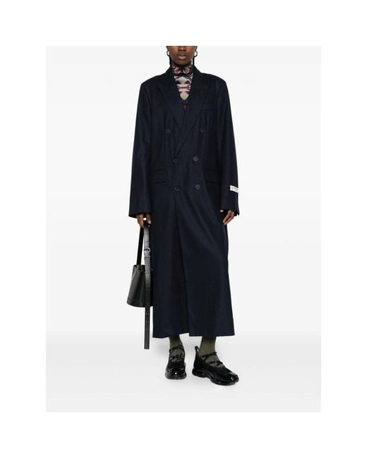 Fiorucci Black Wool-Blend Double-Breasted Coat