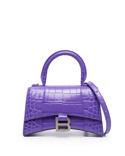 Balenciaga Hourglass Tote Bag in Purple | Lyst