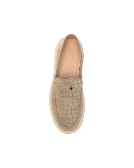 HIDE & JACK Natural Croc-Effect Logo Loafers for men