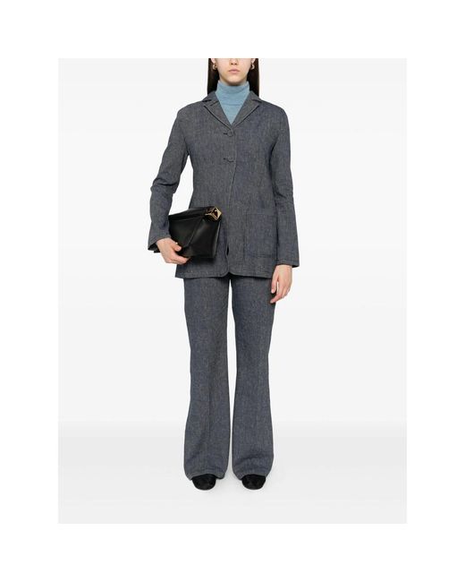 Mark Kenly Domino Tan Gray Robin Button-Fastening Blazer