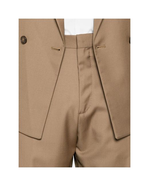 época Brown Double-Breasted Peak-Lapel Suit for men