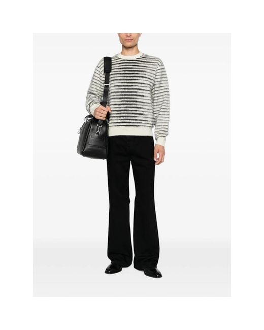 Tom Ford White Striped Crew-Neck Sweater for men