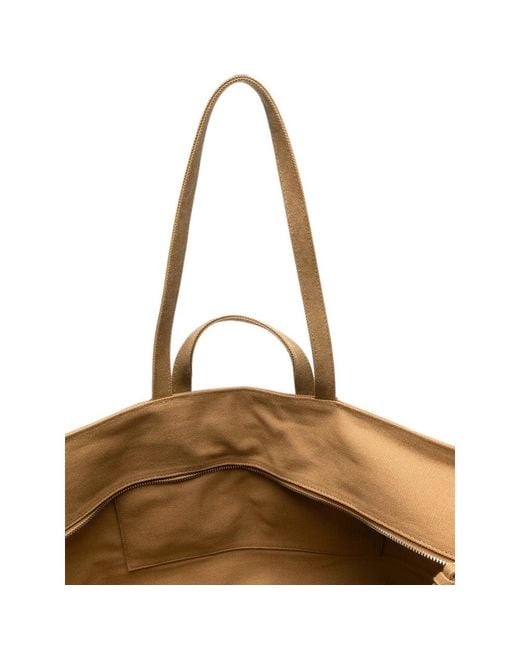 A.P.C. Brown A. P.C. Drummer Logo-Print Canvas Tote Bag