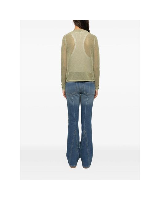 Zadig & Voltaire Green Saya Open-Knit Cardigan