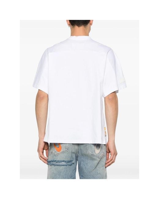 PDF White Graphic-Print T-Shirt for men