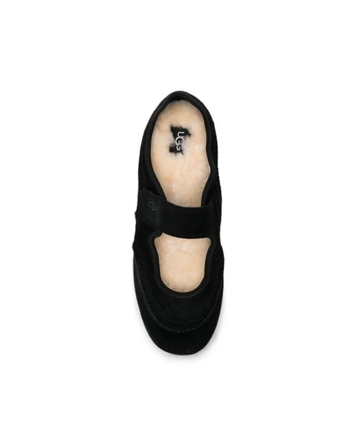 Ugg Black Quill Touch-Strap Ballet Flats