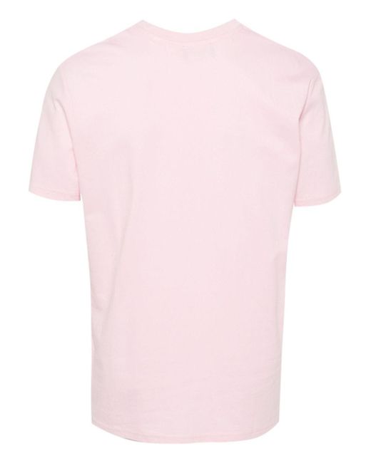 Egonlab Pink Graphic-Print Cotton T-Shirt for men