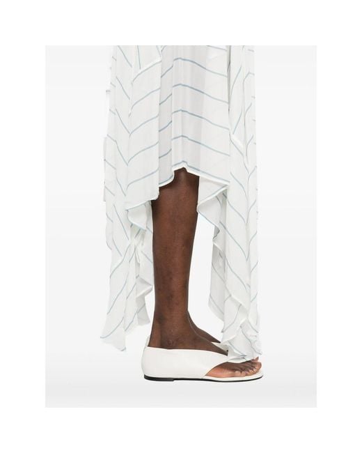Bondi Born White Striped Long Skirt