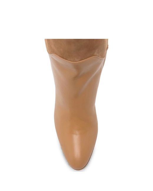 Elisabetta Franchi Brown Logo-Plaque Over-The-Knee Boots