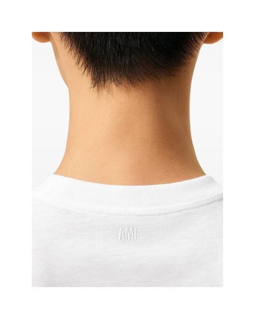 AMI White Ami De Coeur T-Shirt for men