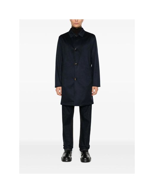 KIRED Black Button-Fastening Coat for men