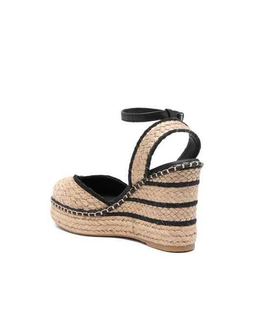 Castaner Metallic Striped Wedge Espadrilles