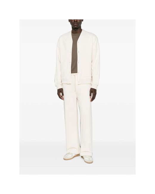 Woc White Seattle Button-Up Patch-Pocket Cardigan for men