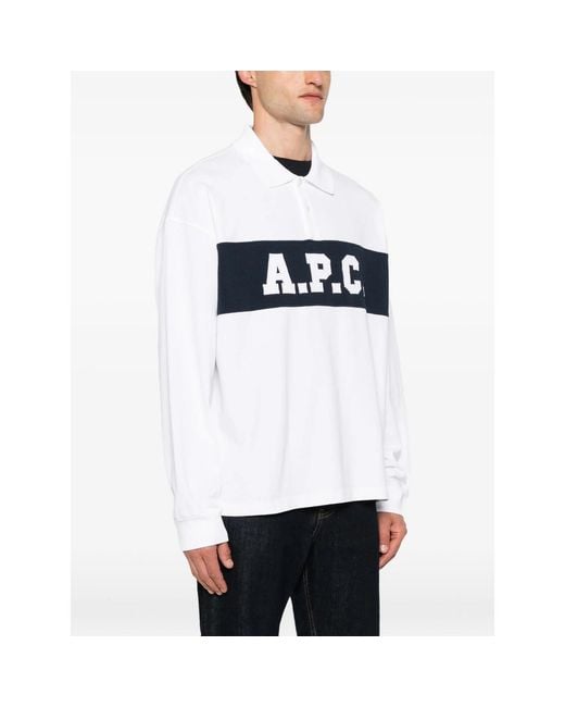 A.P.C. White Polo Shirts for men