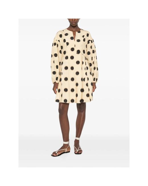 Stine Goya Natural Polka-Dot Balloon-Sleeve Dress