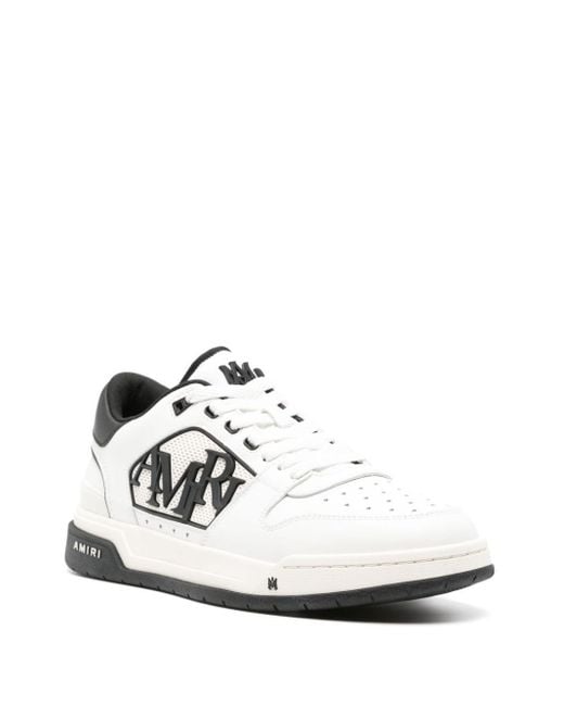 Amiri White Logo-Embossed Leather Sneakers for men