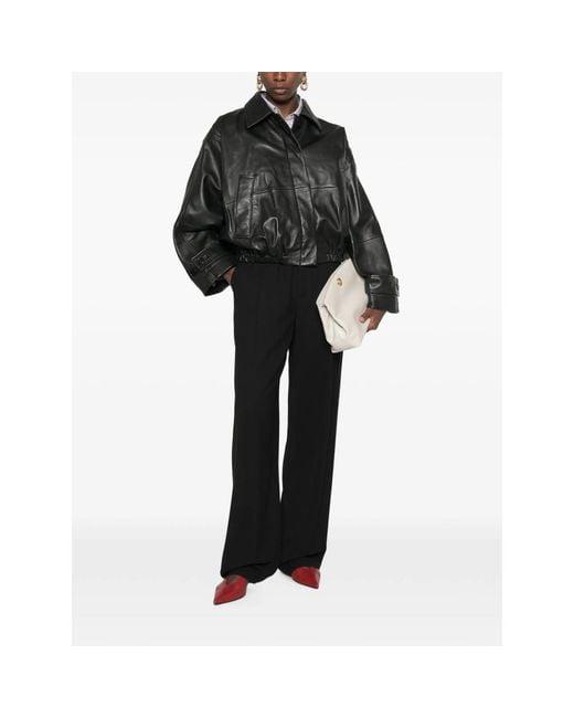 Rohe Black Leather Blouson Jacket