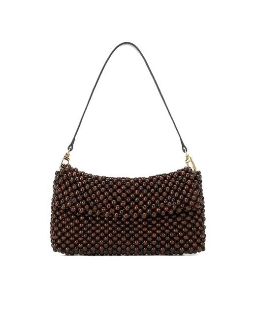 Staud Brown Coffee Foldover Top Bag