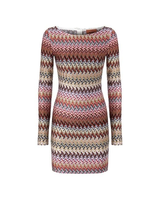 Missoni Pink Long-Sleeve Mini Dress