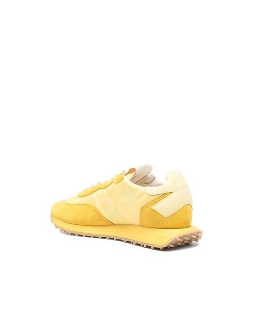 GHOUD VENICE Yellow Rush Panelled Low-Top Sneakers
