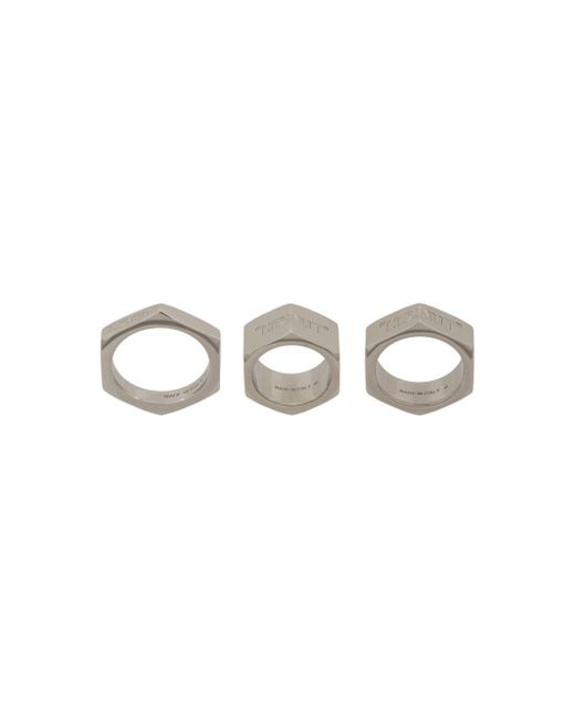 Off-White c/o Virgil Abloh Metallic Hex Nut Set Of 3 Rings