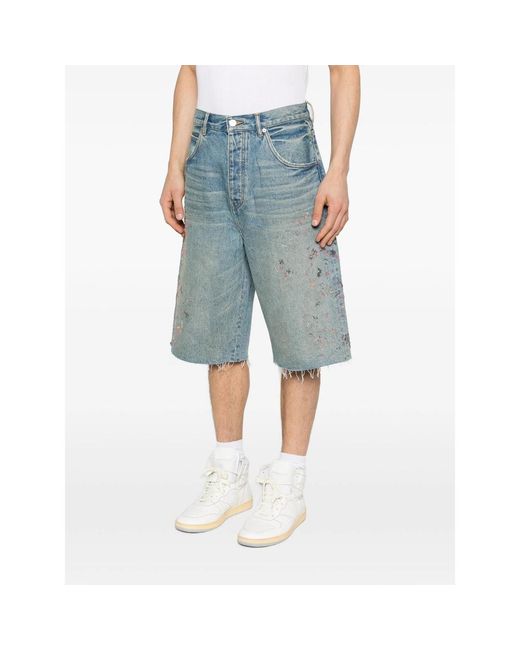 Purple Brand Blue P070 Frayed Shorts for men