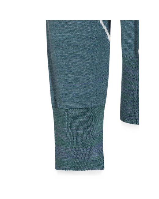 Vivienne Westwood Blue Argyle-Pattern Orb-Embroidered Sweater for men