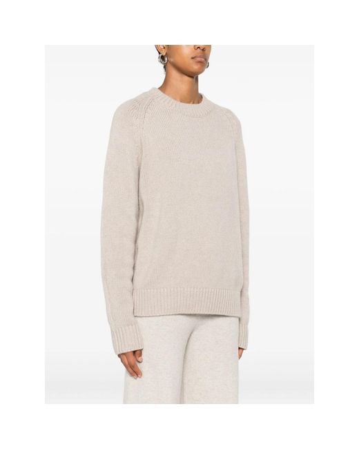 Lisa Yang Natural Raglan-Sleeve Cashmere Sweater