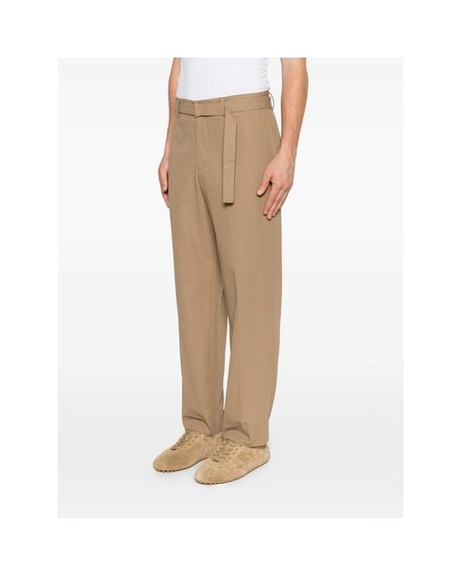 BRIGLIA Natural Belted Trousers for men