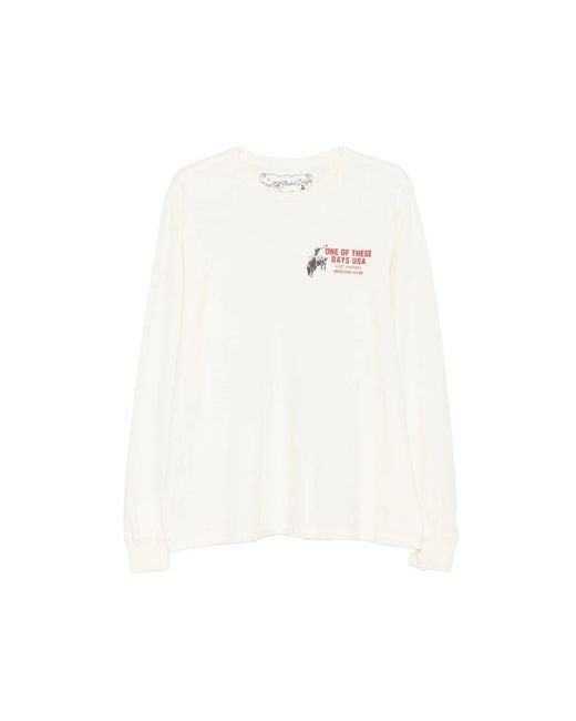 One Of These Days White Graphic-Print Long-Sleeve Sweatshirt for men