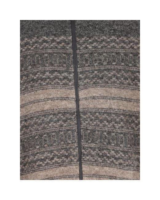 Brunello Cucinelli Gray Zip Cardigan Wool for men