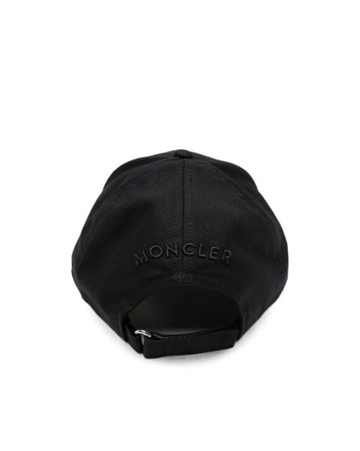 Moncler Black Logo-Patch Cap for men