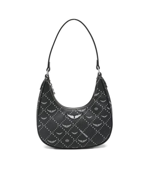 Zadig & Voltaire Black Z Night Out Logo Graphic Shoulder Bag