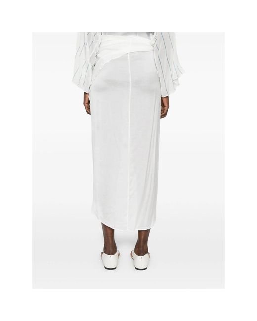 Bondi Born White Ruffled Midi Skirt