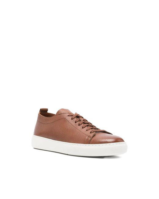 Henderson Brown Textured Lace-Up Sneakers for men